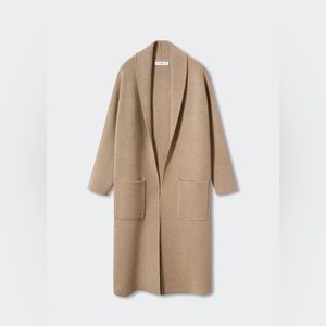 MANGO Oversized knitted coat with pockets - Size 21